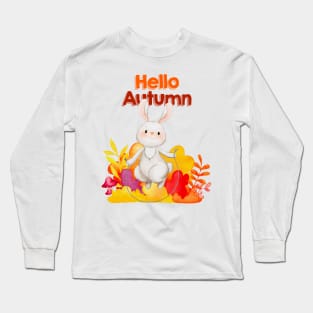 Watercolor Summer Rabbit Long Sleeve T-Shirt